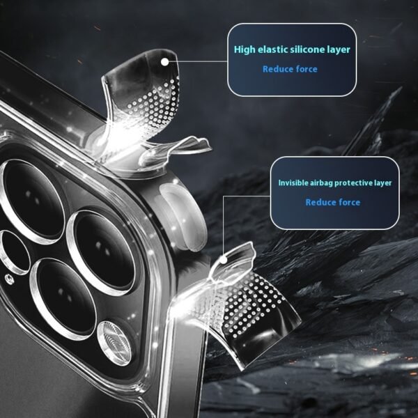 Phone Case Frosted Skin Feeling Inner Airbag Drop-resistant Applicable Iphone15pro Max Magnetic Protective Shell – Bild 4