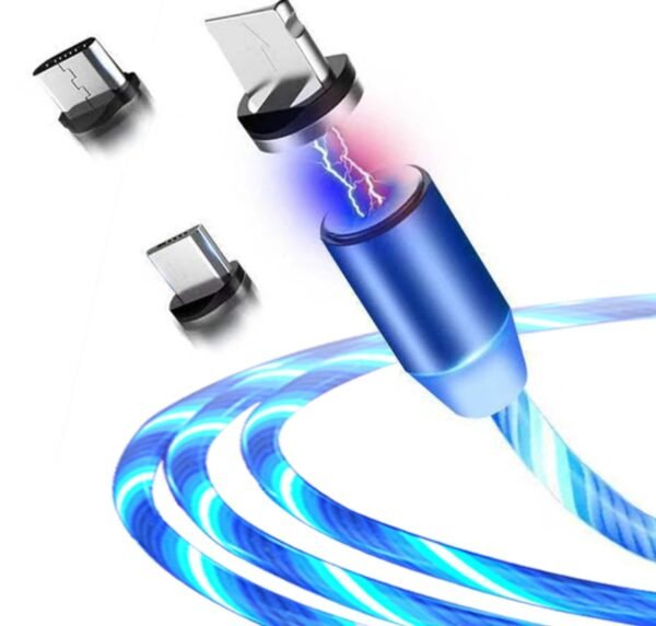 Compatible with Apple, Flowing Ligh Magnetic Streamer Data Line Cable for Iphone Android Typec – Bild 3