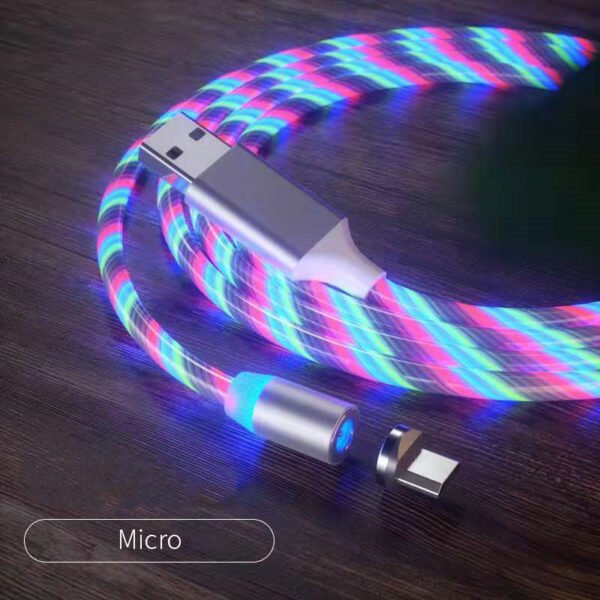 Magnetic Charging Cable Streamer Fast Charging Cable Lighting Micro USB Cable LED Magnet Charger Type-C Cable – Bild 7