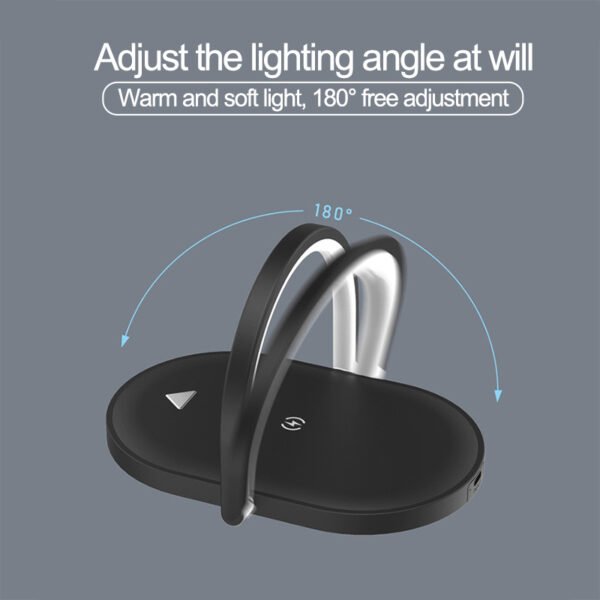 3 In 1 Foldable Wireless Charger Night Light Wireless Charging Station Stonego LED Reading Table Lamp 15W Fast Charging Light – Bild 4