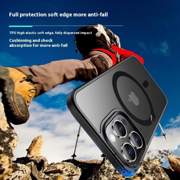 Phone Case Frosted Skin Feeling Inner Airbag Drop-resistant Applicable Iphone15pro Max Magnetic Protective Shell – Bild 3
