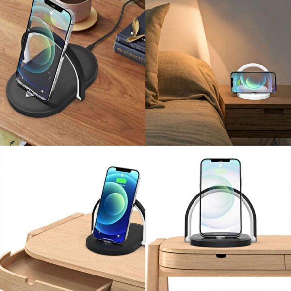 3 In 1 Foldable Wireless Charger Night Light Wireless Charging Station Stonego LED Reading Table Lamp 15W Fast Charging Light – Bild 6