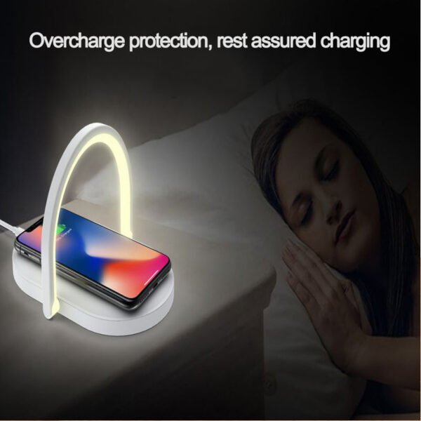 3 In 1 Foldable Wireless Charger Night Light Wireless Charging Station Stonego LED Reading Table Lamp 15W Fast Charging Light – Bild 2