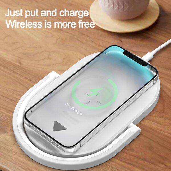 3 In 1 Foldable Wireless Charger Night Light Wireless Charging Station Stonego LED Reading Table Lamp 15W Fast Charging Light – Bild 3